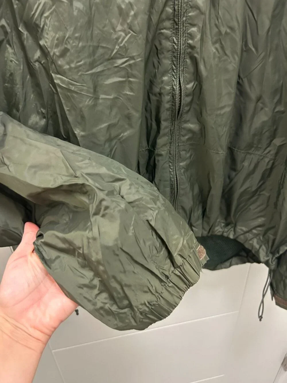 Cabela's Rain Jacket Green Windbreaker XL Regular Hooded Lightweight Packable